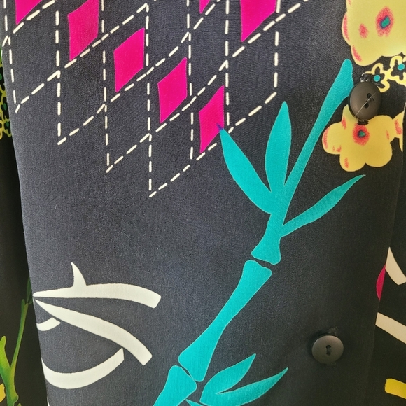 Vintage A Personal Touch Button Down Shirt Plus 3X Black Bamboo Artsy Retro 90s - Picture 4 of 9